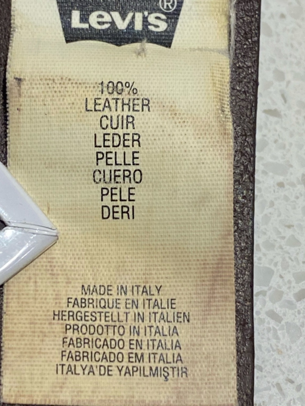 Levi Strauss Co. Leather Belt Made in Italy Black bronze Buckle Two Horse 34 - Picture 4 of 11